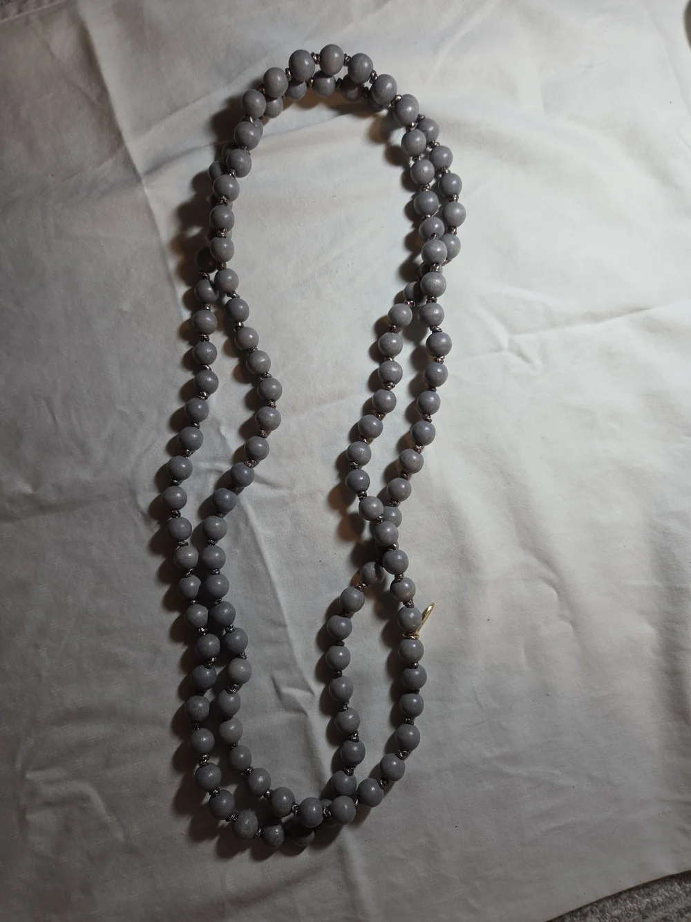 Plunder Gray Beaded Long Necklace